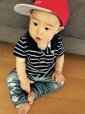 「next（next）のアイテム（キャップ）」を使った、HARUTAさん（キッズ・70cm）の夏コーディネート