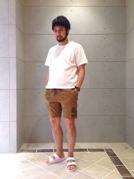 「NANO universe（ナノユニバース）のアイテム（サンダル）」を使った、nano・universe 福岡 STAFFさん（メンズ・170cm）の夏コーディネート