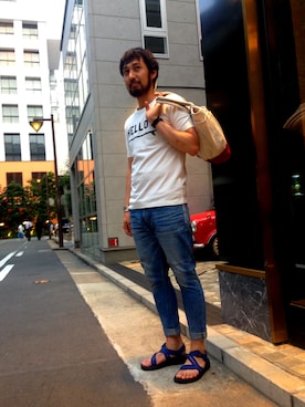 「アイテム（トートバッグ、その他）」を使った、nano・universe 福岡 STAFFさん（メンズ・170cm）の夏コーディネート