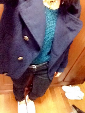 「アイテム（ピーコート）」を使った、KANAさん（レディース・152cm・10代）の冬コーディネート