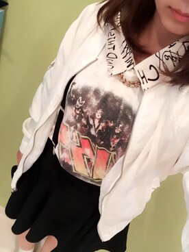 「学校」｜「アイテム（ブルゾン）」を使った、KANAさん（レディース・153cm）の春コーディネート