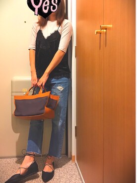 「ベロアキャミ」｜なるさん（レディース・160cm）の秋コーディネート