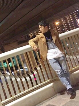 「DOWBL（ダブル）のアイテム（ニット/セーター）」を使った、masayaさん（メンズ・163cm）の冬コーディネート