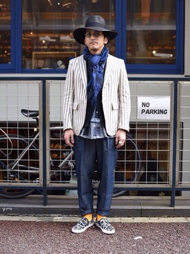 「Scye（サイ）のアイテム（テーラードジャケット）」を使った、こーでぃーさん（メンズ・175cm）の春コーディネート