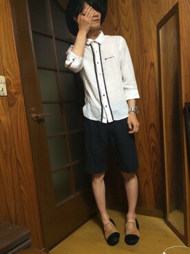 「SHAREEF（シャリーフ）のアイテム（その他シューズ）」を使った、わっきーさん（メンズ・170cm）の夏コーディネート