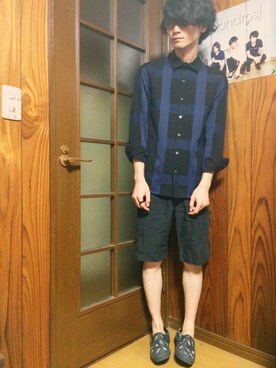 「SHAREEF（シャリーフ）のアイテム（その他シューズ）」を使った、わっきーさん（メンズ・171cm）の夏コーディネート