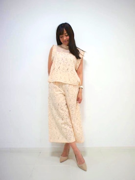 「DRWCYS（ドロシーズ）のアイテム（アクセサリー）」を使った、はらだゆかさん（レディース・160cm）の春コーディネート