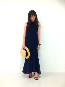「DRWCYS（ドロシーズ）のアイテム（サンダル）」を使った、はらだゆかさん（レディース・160cm）の春コーディネート