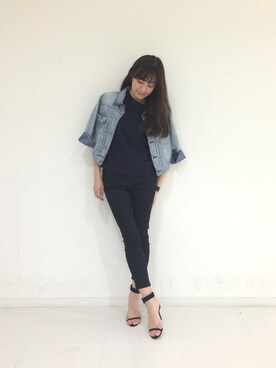 「DRWCYS（ドロシーズ）のアイテム（デニムジャケット）」を使った、はらだゆかさん（レディース・160cm）の夏コーディネート
