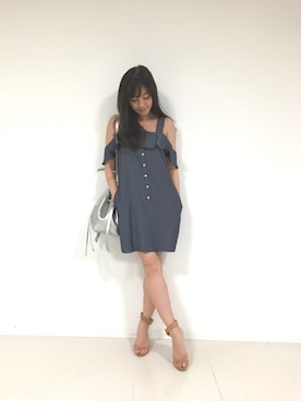 「DRWCYS（ドロシーズ）のアイテム（サンダル）」を使った、はらだゆかさん（レディース・160cm）の夏コーディネート