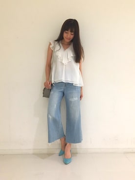「DRWCYS（ドロシーズ）のアイテム（バッグ）」を使った、はらだゆかさん（レディース・160cm）の夏コーディネート