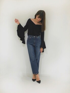 「DRWCYS（ドロシーズ）のアイテム（アクセサリー）」を使った、はらだゆかさん（レディース・160cm）の秋コーディネート