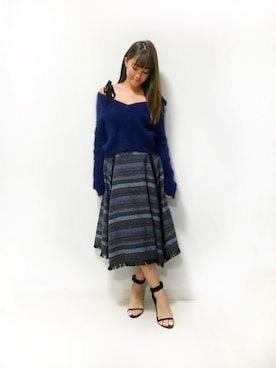 「DRWCYS（ドロシーズ）のアイテム（サンダル）」を使った、はらだゆかさん（レディース・160cm）の冬コーディネート