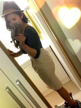 「ANAP（アナップ）のアイテム（Tシャツ/カットソー、ブラック系）」を使った、なーりーさん（レディース・146cm）の冬コーディネート