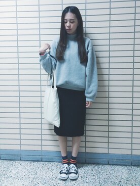 「CONVERSE（コンバース）のCONVERSE コンバース ジャック パーセル / JACK PURCEL（スニーカー）」を使った、Mimi Tsaiさん（レディース・159cm）の冬コーディネート