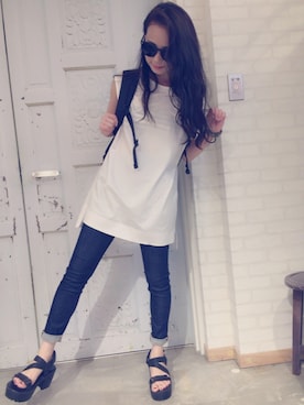 「WEGO（ウィゴー）のアイテム（サングラス）」を使った、ともちんさん（レディース・155cm）の夏コーディネート