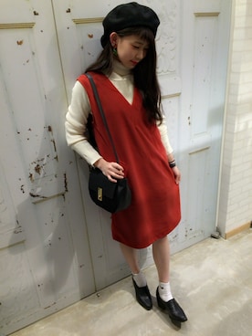 「アイテム（ジャンパースカート）」を使った、ともちんさん（レディース・156cm・20代）の秋コーディネート