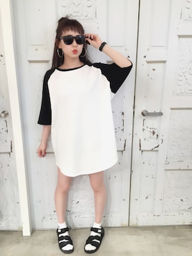 「WEGO（ウィゴー）のアイテム（サングラス）」を使った、ともちんさん（レディース・156cm）の夏コーディネート