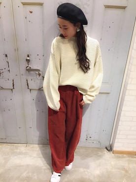 「WEGO（ウィゴー）のアイテム（ハンチング/ベレー帽）」を使った、ともちんさん（レディース・156cm）の秋コーディネート
