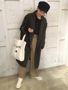 「WEGO（ウィゴー）のアイテム（キャスケット）」を使った、ともちんさん（レディース・156cm）の冬コーディネート