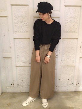 「WEGO（ウィゴー）のアイテム（キャスケット）」を使った、ともちんさん（レディース・156cm）の冬コーディネート