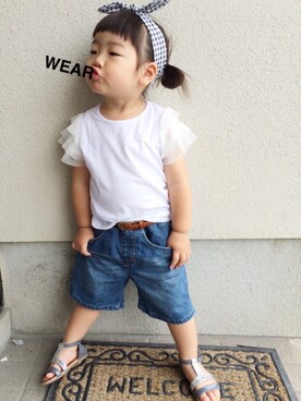 「デニムガウチョ」｜ayumiさん（キッズ・90cm）の夏コーディネート