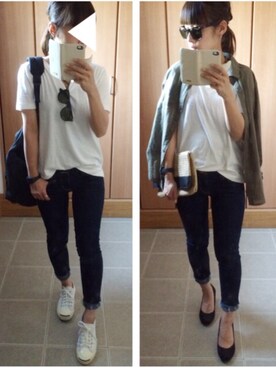 「CONVERSE（コンバース）のCONVERSE コンバース ジャック パーセル / JACK PURCEL（スニーカー）」を使った、ayumiさん（レディース・154cm）の春コーディネート