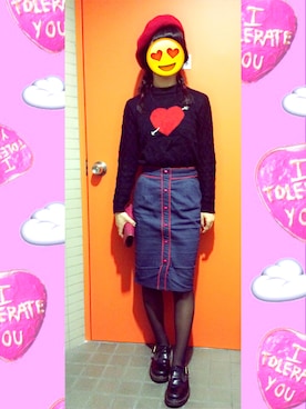 「CECIL McBEE（セシルマクビー）のアイテム（ハンチング/ベレー帽）」を使った、国宝さん（レディース・157cm）の冬コーディネート