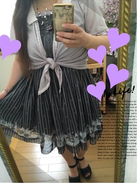 「axes femme（アクシーズファム）のアイテム（チュニック）」を使った、ひよこ(˙³˙)さん（レディース・152cm）の夏コーディネート