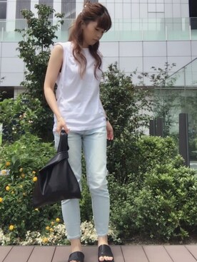 「テーパードデニム」｜kaorrrriさん（レディース・162cm）の夏コーディネート