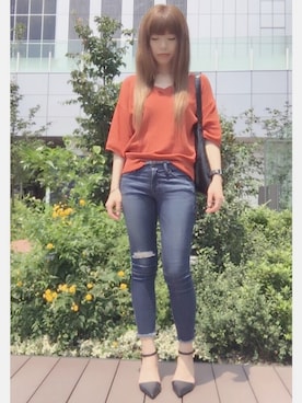 「切りっぱなし」｜「アイテム（パンプス）」を使った、kaorrrriさん（レディース・162cm）の夏コーディネート