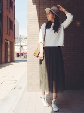 「MICHAEL KORS（マイケルコース）のアイテム」を使った、岩谷 英里子さん（レディース・169cm）の春コーディネート