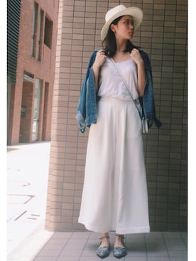 「Luz Llena（ラズレナ）のアイテム」を使った、岩谷 英里子さん（レディース・169cm）の春コーディネート