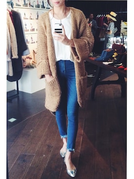 「ZARA（ザラ）のアイテム（パンプス）」を使った、岩谷 英里子さん（レディース・169cm）の夏コーディネート