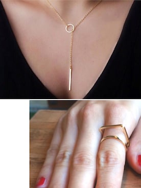 「ゴールドアクセ」｜岩谷 英里子さん（レディース・169cm）の秋コーディネート