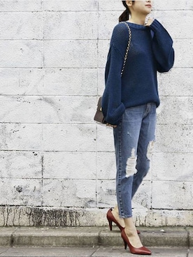 「Ameri（アメリ）のアイテム」を使った、岩谷 英里子さん（レディース・169cm）の秋コーディネート