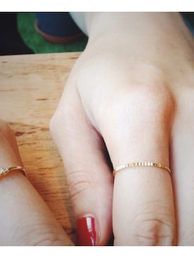 「アイテム（リング）」を使った、岩谷 英里子さん（レディース・169cm）の秋コーディネート