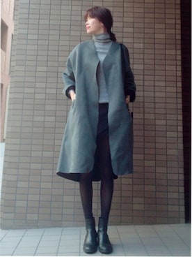 「シャネル」｜「アイテム（ノーカラージャケット）」を使った、岩谷 英里子さん（レディース・169cm）の秋コーディネート