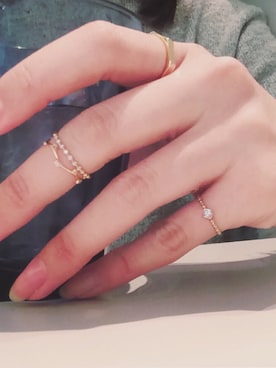 「アイテム（リング）」を使った、岩谷 英里子さん（レディース・169cm）の冬コーディネート