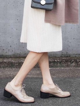 「Ameri（アメリ）のアイテム（シューズ）」を使った、岩谷 英里子さん（レディース・169cm）の冬コーディネート