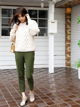 「Ameri（アメリ）のアイテム」を使った、岩谷 英里子さん（レディース・169cm）の冬コーディネート