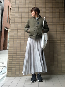 「Ameri（アメリ）のアイテム」を使った、岩谷 英里子さん（レディース・169cm）の冬コーディネート