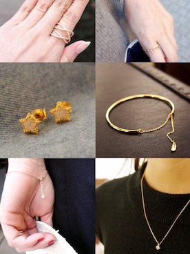 「アイテム（ブレスレット）」を使った、岩谷 英里子さん（レディース・169cm）の春コーディネート