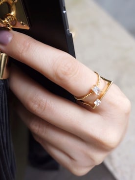 「アイテム（リング）」を使った、岩谷 英里子さん（レディース・169cm）の春コーディネート