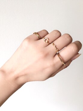 「アイテム（リング）」を使った、岩谷 英里子さん（レディース・169cm）の春コーディネート