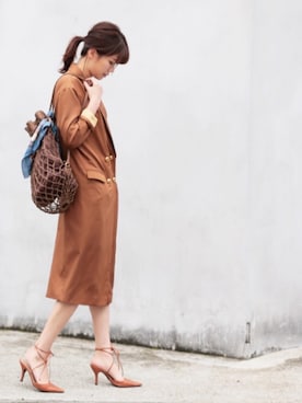 「アイテム（リング）」を使った、岩谷 英里子さん（レディース・169cm）の春コーディネート