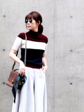 「Ameri（アメリ）のアイテム」を使った、岩谷 英里子さん（レディース・169cm）の春コーディネート