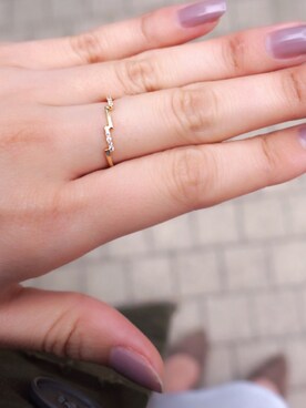 「アイテム（リング）」を使った、岩谷 英里子さん（レディース・169cm）の春コーディネート