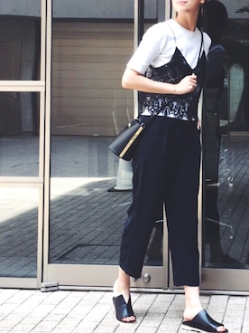 「Factor=（ファクターイコール）のアイテム」を使った、岩谷 英里子さん（レディース・169cm）の春コーディネート