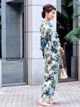 「祭り」｜「アイテム（アクセサリー）」を使った、岩谷 英里子さん（レディース・169cm）の夏コーディネート